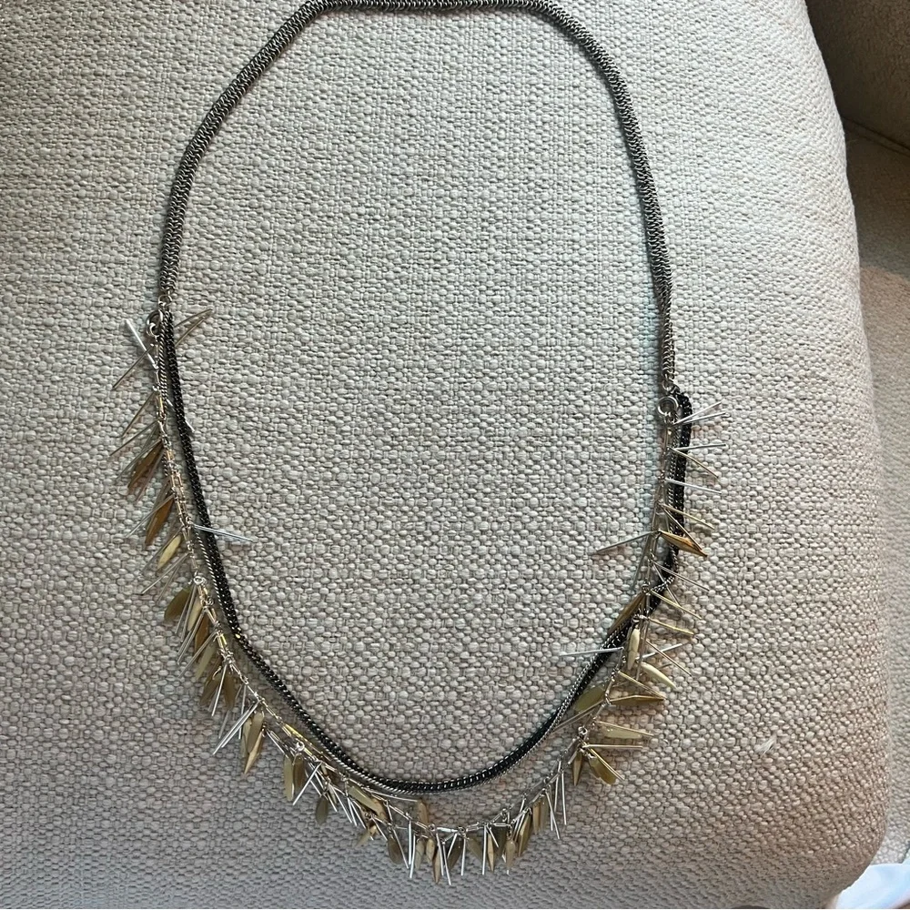 Stella & Dot Freya Fringe necklace  multi strand Mixed Metals - Picture 3 of 10